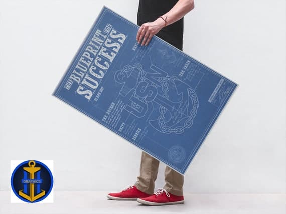 Man holding poster